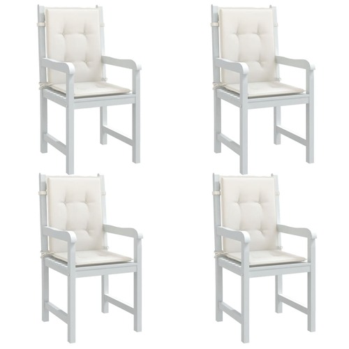 Lowback Chair Cushions 4 pcs Melange Cream 100x50x4 cm Fabric
