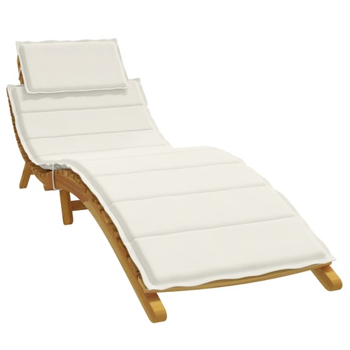 Sun Lounger Cushion Melange Cream 186x58x4 cm Fabric