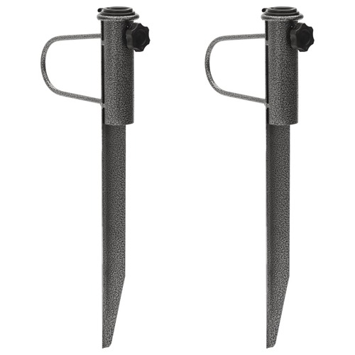 Parasol Stands with Spikes 2 pcs 19x42 cm Galvanised Steel