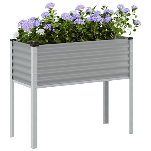 Garden Planter Grey 100x41x90 cm Steel