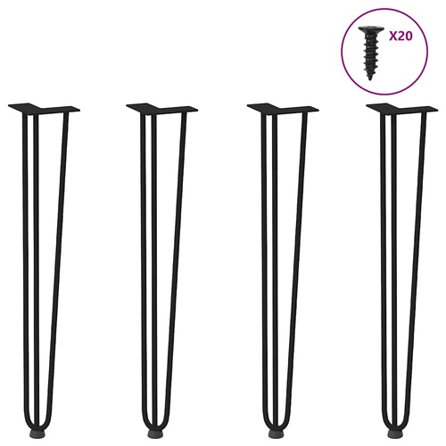 hairpin legs for console tables for Console Table 4 pcs Black 72 cm Solid Steel