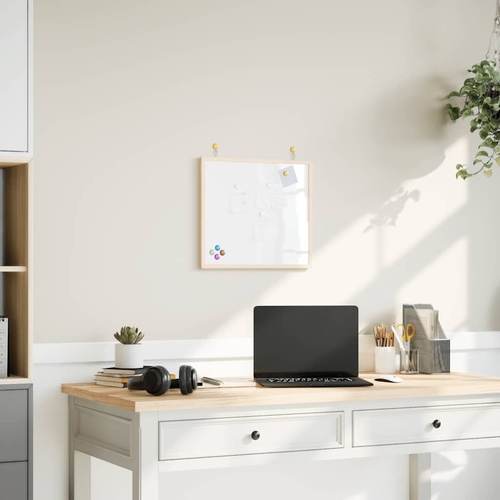 Magnetic Whiteboard with Solid Pine Wood Frame 40x40 cm