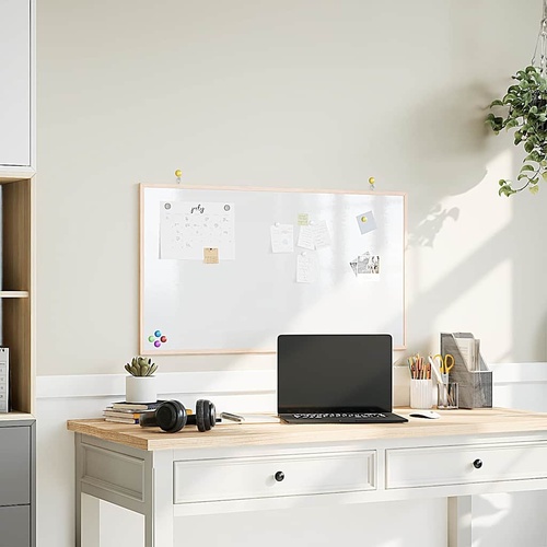 Magnetic Whiteboard with Solid Pine Wood Frame 100x55 cm