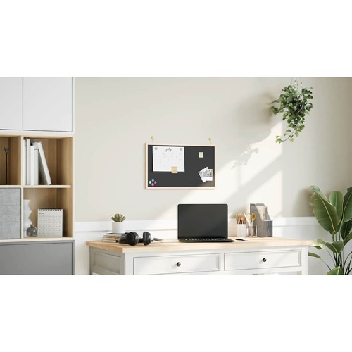 Chalkboard with Solid Pine Wood Frame Black 60x40 cm