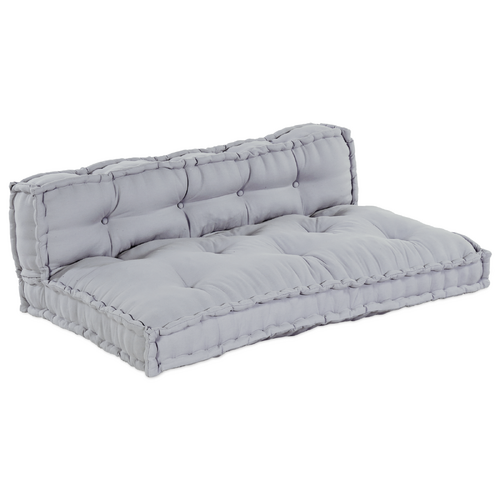 Sofa Cushion 2 pcs Grey Fabric