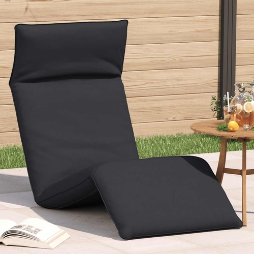 Folding Sun lounger Black 175x54x8.5 cm Oxford Fabric