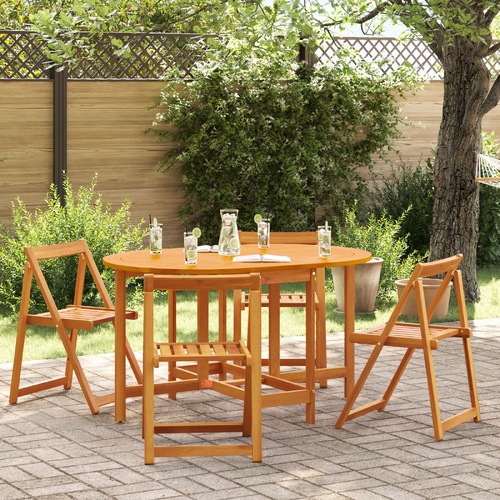 Garden Table Folding Brown 110 x 60 x 72 cm Solid Acacia Wood