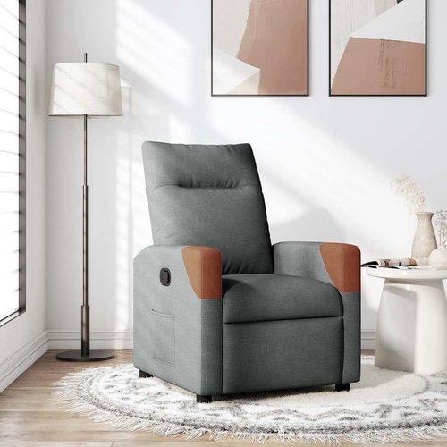 Recliner Chair Dark Grey Fabric