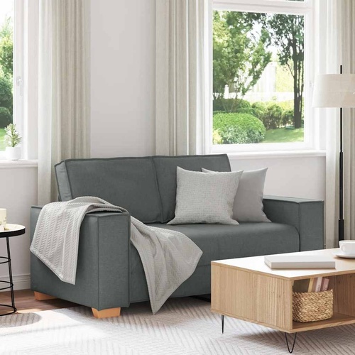 2-Seater Sofa Dark Grey 120 cm Fabric