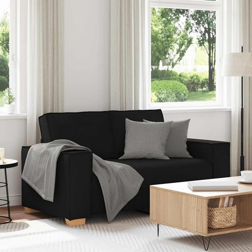 2-Seater Sofa Black 120 cm Fabric