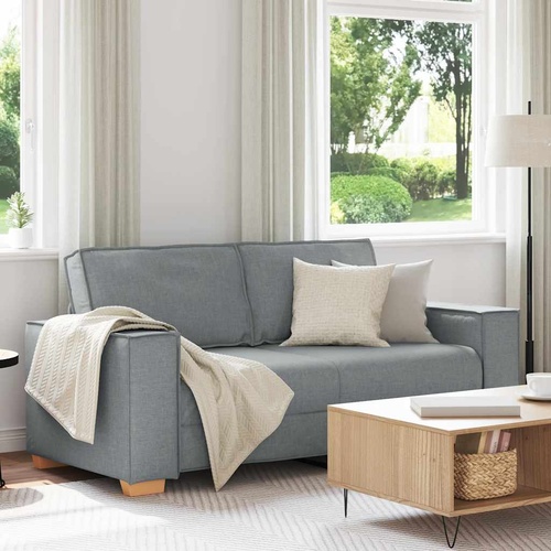 2-Seater Sofa Light Grey 140 cm Fabric