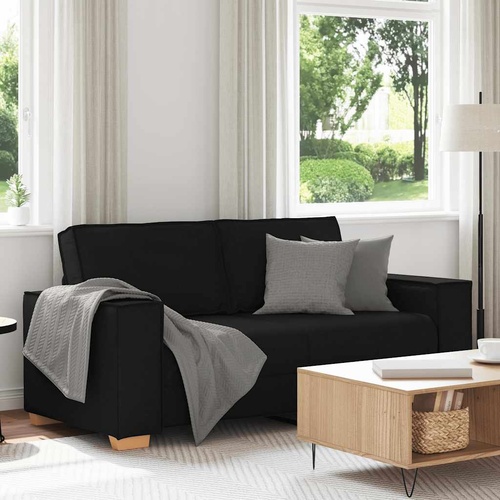 2-Seater Sofa Black 140 cm Fabric