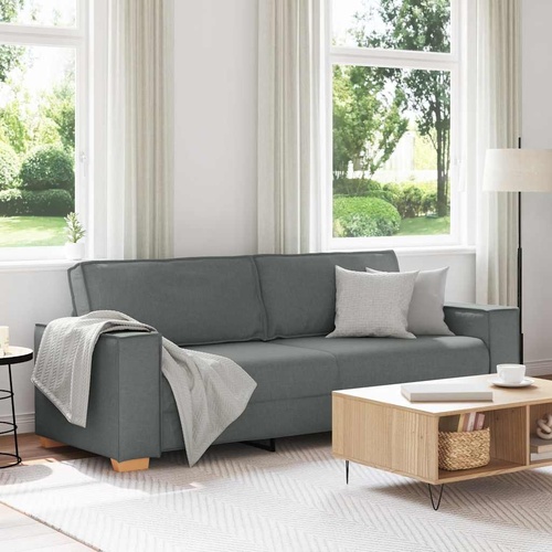 3-Seater Sofa Dark Grey 180 cm Fabric