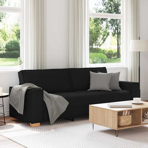 3-Seater Sofa Black 180 cm Fabric