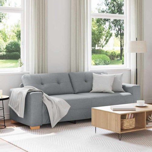 3-Seater Sofa Light Grey 180 cm Fabric
