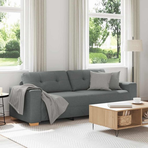 3-Seater Sofa Dark Grey 180 cm Fabric