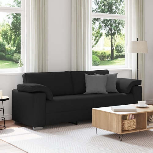 3-Seater Sofa - Black, 178 cm Fabric