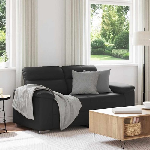 2-Seater Sofa Black 120 cm Faux Leather