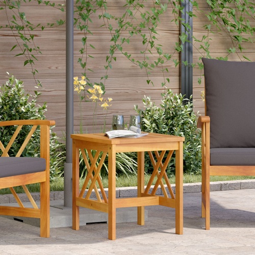Garden Side Table Brown 45x45x50 cm Solid Acacia Wood