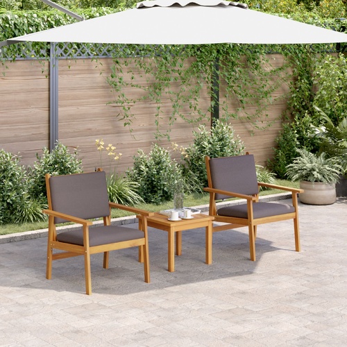 Garden Chair with Cushion 2 pcs Anthracite Solid Acacia Wood