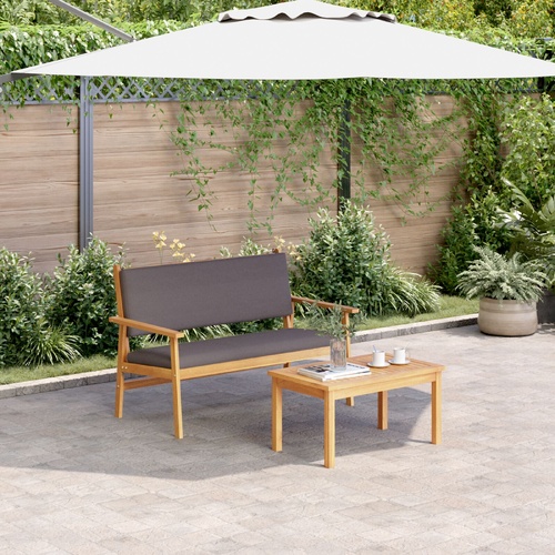 Garden Bench with Cushion Anthracite Solid Acacia Wood