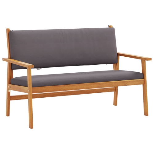 Garden Sofa Set with Cushion 2 pcs Anthracite Solid Acacia Wood
