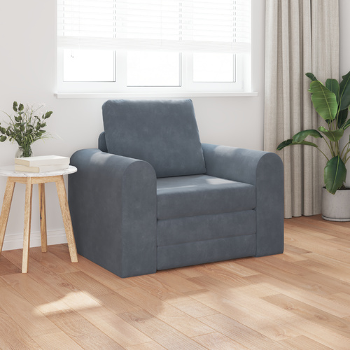Sofa Bed Dark Grey 98 x 71 x 83 cm Velvet