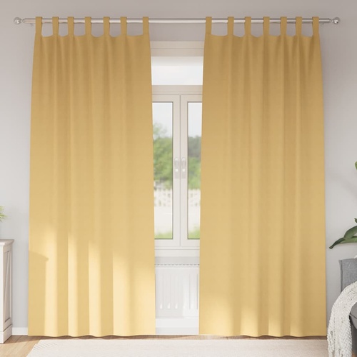 Curtains with Curtains 2 pcs Beige Polyester