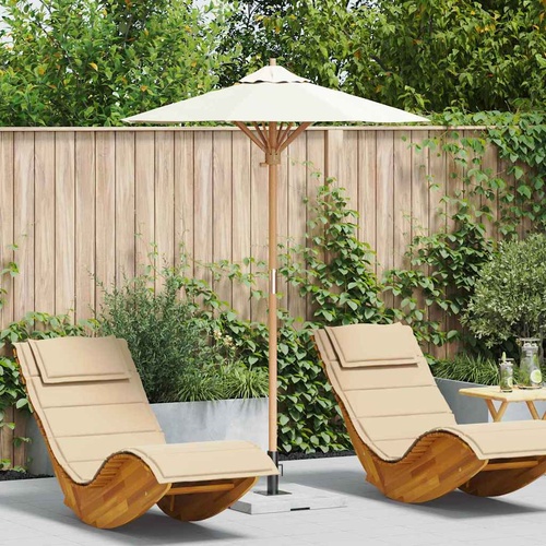 Garden Parasol Cream White Ø 270 x 260 cm Bamboo
