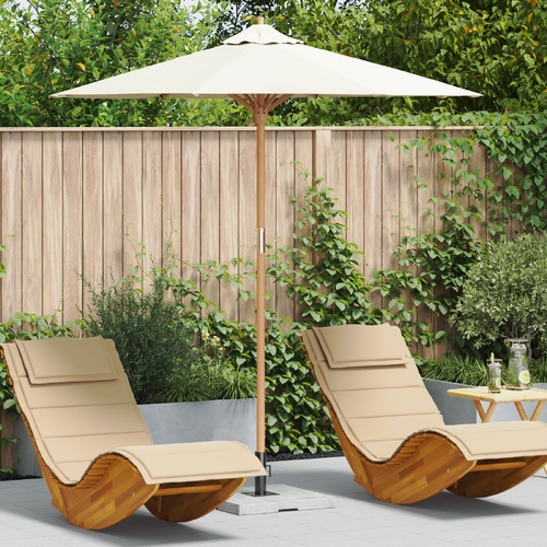 Garden Parasol Cream White 217x230 cm Bamboo