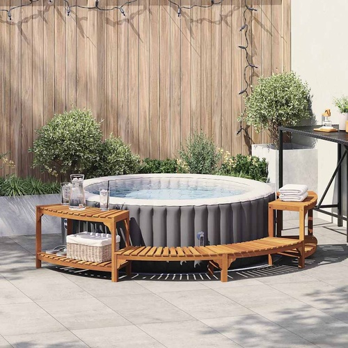 Hot Tub Surround Half-Round Brown 272 x 120 x 55,5 cm