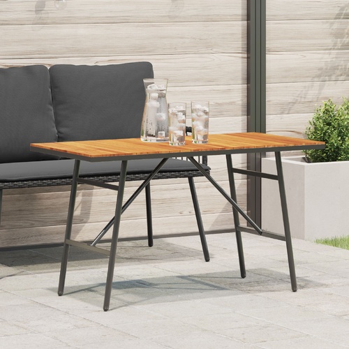 Dining Table - Black, 110x55x62 cm, Made from Solid Acacia Wood