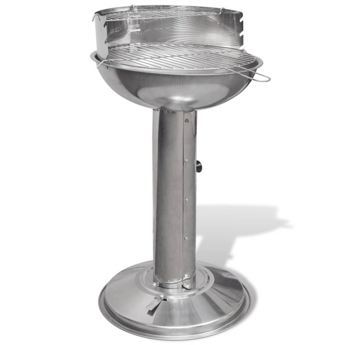 Charcoal BBQ Grill Pedestal Round Stainless Steel