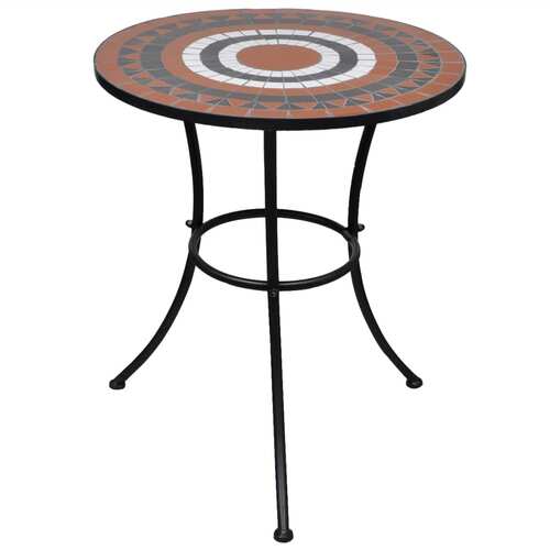 Bistro Table Terracotta and White 60 cm Mosaic