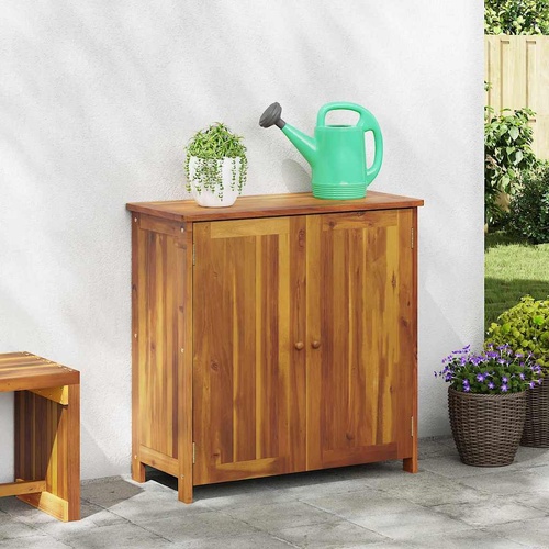 Garden Cabinet with Shelf with Door Natural Solid Acacia Wood