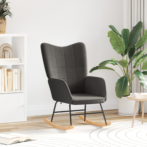 Rocking Chair Dark Grey Sherpa Fabric