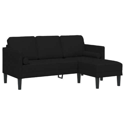 Sofa Set with Cushion Black 173 x 131 x 67 cm Polyester