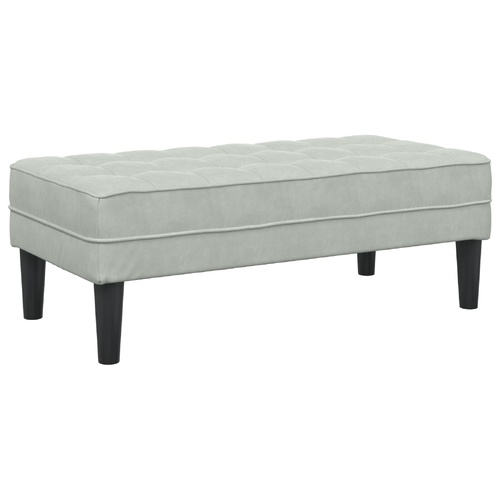 Bench Light grey 113 x 57 x 39 cm Velvet