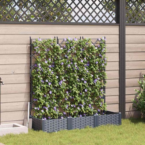 Garden Planter 3 pcs Grey 120 x 40 x 125,5 cm Steel