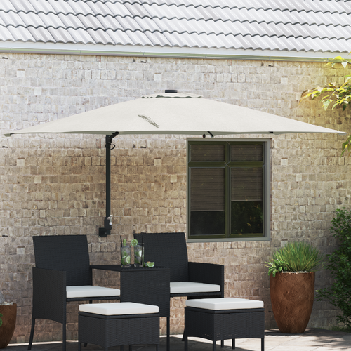 Garden Parasol Sand 248.5 x 247.5 x 160 cm Fabric