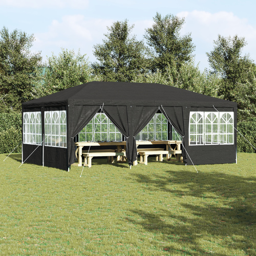 Party Tent with 10 Sidewalls Anthracite 6x4 m PE