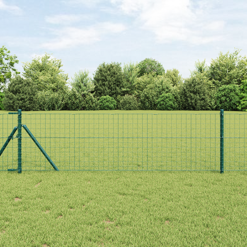 Fence Posts 13 pcs Green Ø32 mm 80 cm Galvanised Steel