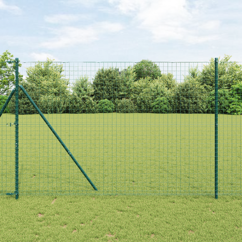 Fence Posts 7 pcs Green Ø32 mm 200 cm Galvanised Steel