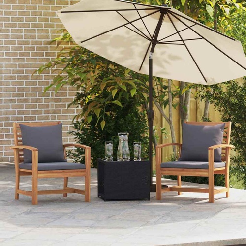 Chair with Cushion 2 pcs Brown and Dark Grey 65 x 60 x 76.5 cm