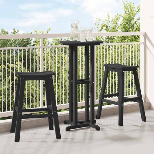 Bar Stool 2 pcs Black 52 x 43 x 73.5cm Plastic