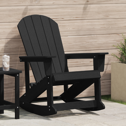 Adirondack Rocking Chair Black 73.5x92x90 cm HDPE