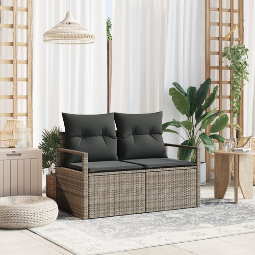 Garden Sofa with Cushion 120 x 62 x 69 cm. Poly Rattan