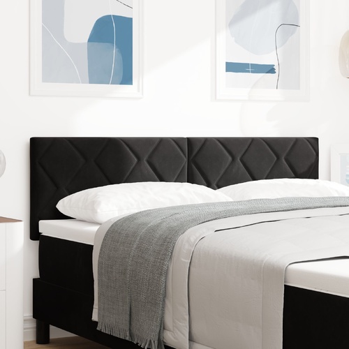 Headboard Height Adjustable with Headboard Black 144 cm Velvet