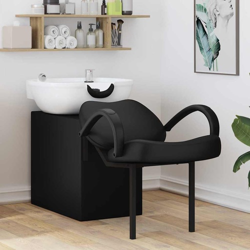 Shampoo Chair Manual Black and White 63 x 141 x 92 cm PVC
