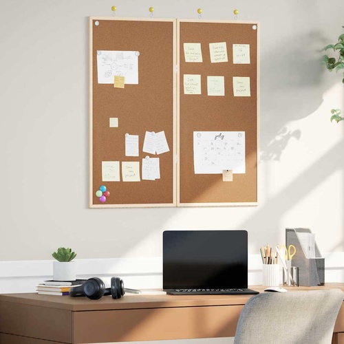 Cork Board Folding Brown 80 x 1.4 x 80 cm Solid pine wood